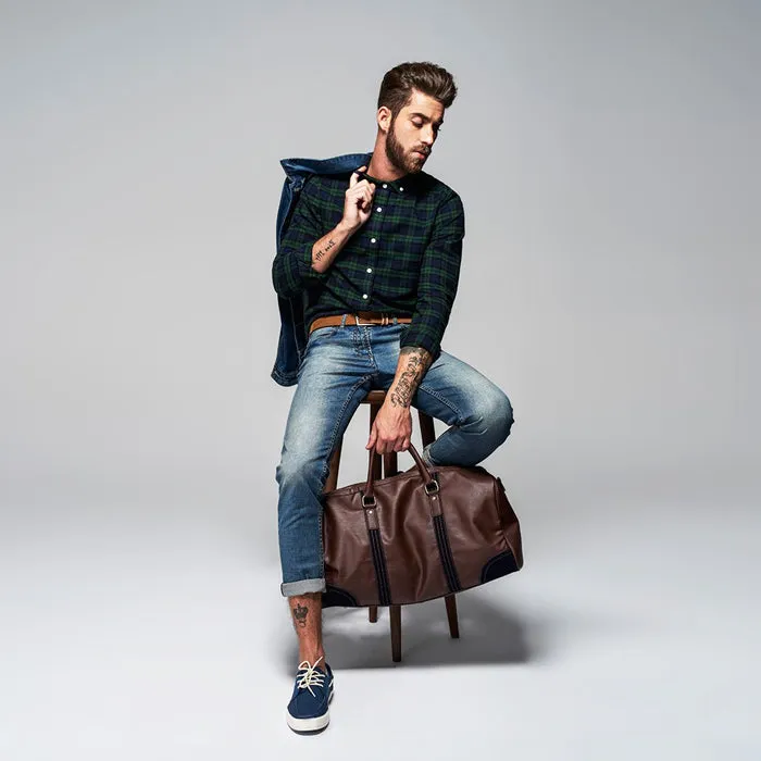 ON Slim Fit Green Classic Casual Shirts
