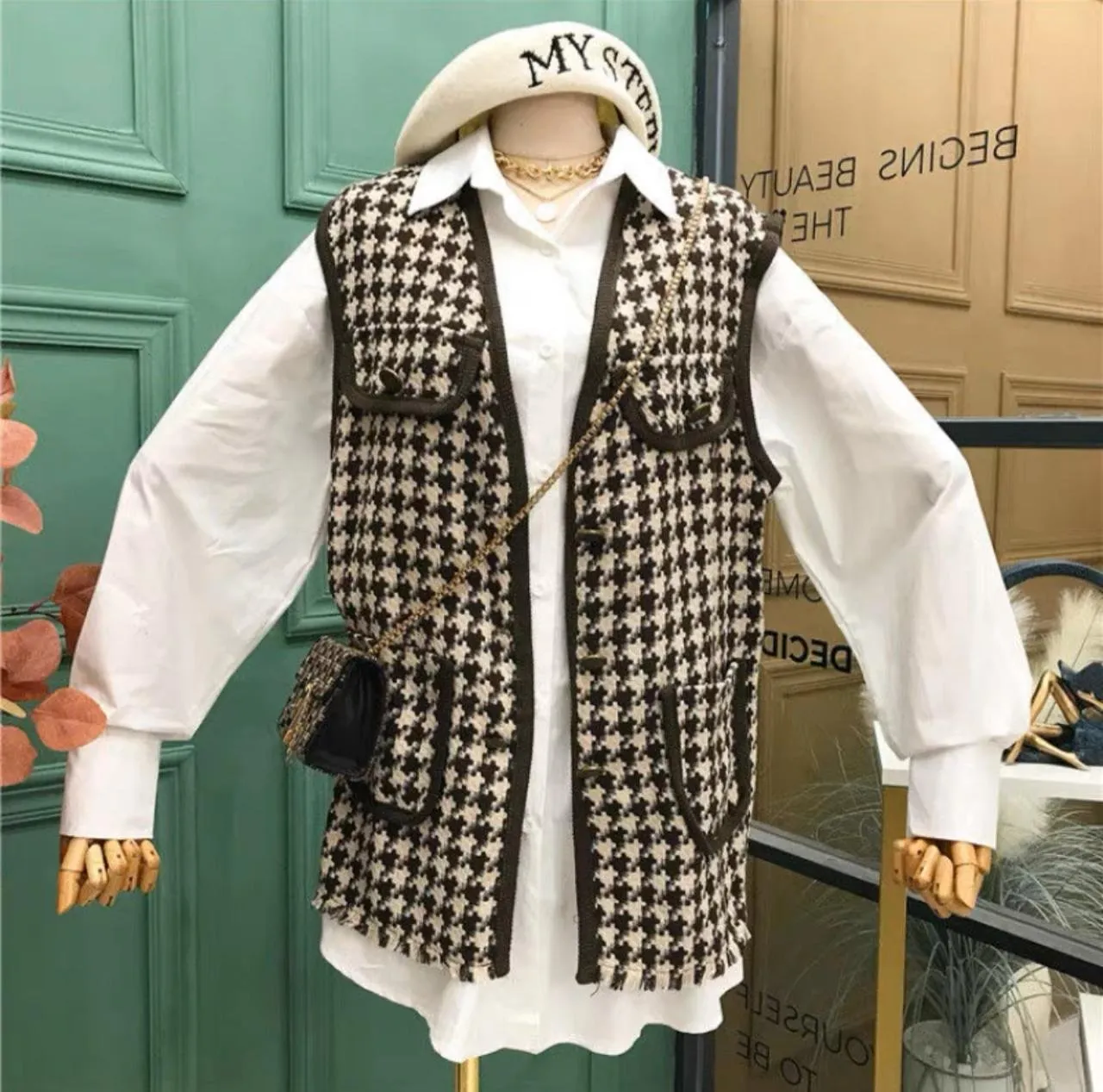 Pankh Farah Tweed Jacket & Shirt Set