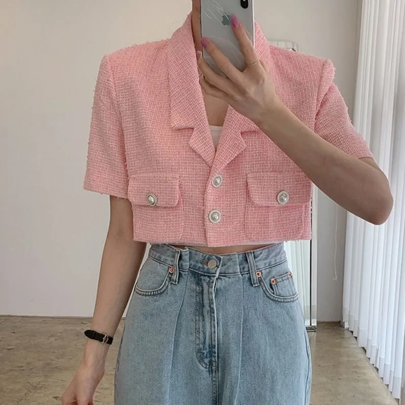 Pankh Glory Tweed Crop Blazer