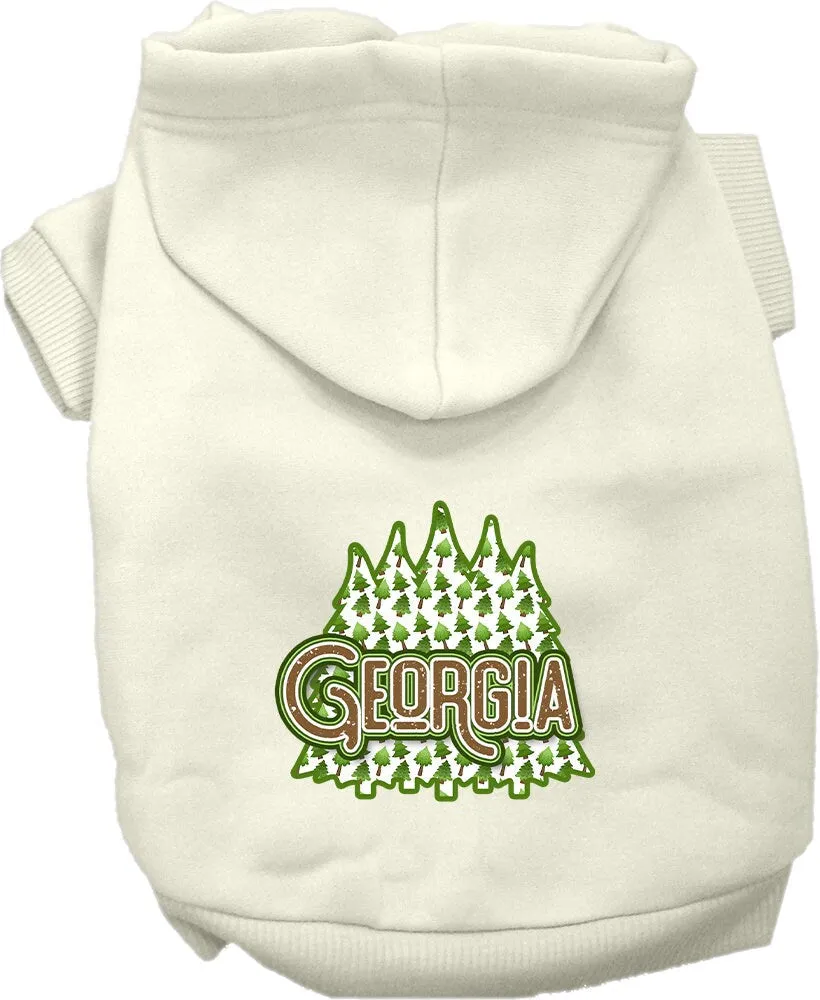 Pet Dog & Cat Screen Printed Hoodie for Small to Medium Pets (Sizes XS-XL), "Georgia Woodland Trees"