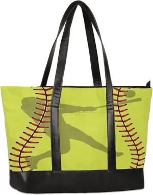 Playing Baseball Silhouette Laptop Tote Bag for Women Lightweight Work Purse with Multiple Compartments Fits 13-15.6 Inch Laptop Tablet Shoulder Bag for Office Travel Daily Use