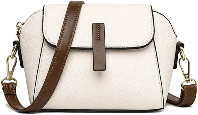 PORRASSO Fashion Crossbody Bag Women Shoulder Bag Handbag Ladies Satchel Messenger Bag for Dating Travel Daily Use White