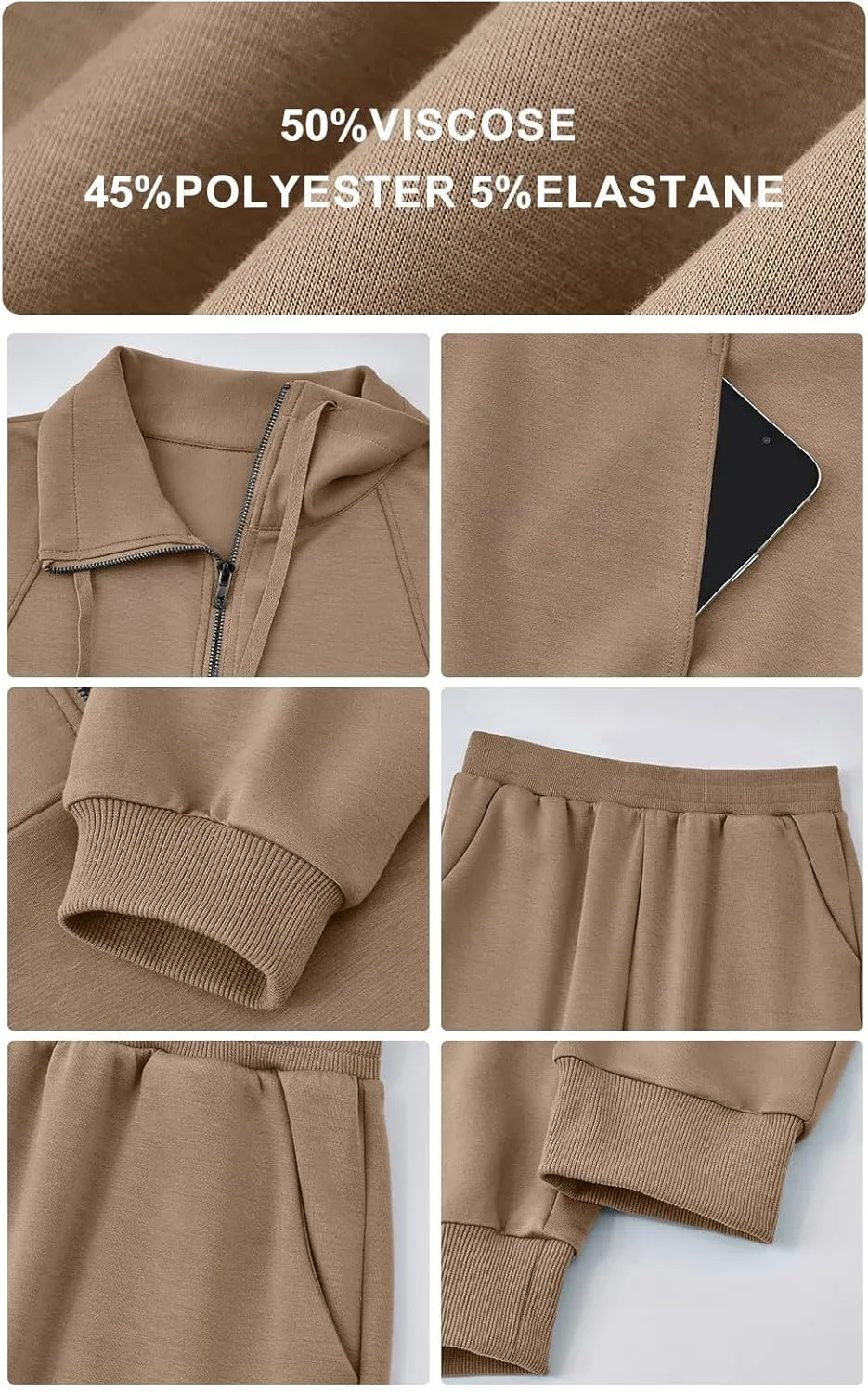 PRETTYGARDEN Long Sleeve Half Zip Sweatsuits Women 2 Piece Outfit Spring Casual Sweatshirt Sweatpants Lounge Set Tracksuit