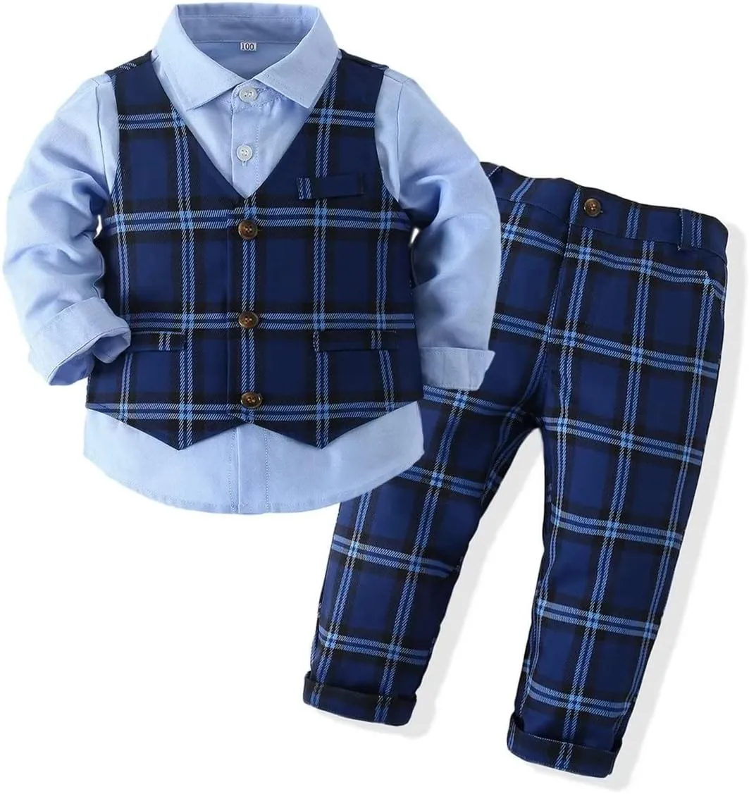 PureMilk Baby Toddler Boy Formal Gentleman Tuxedo Outfits Sets 1-5 Years