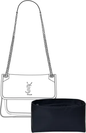Purse Organizer Insert for YSL Niki Baby Bags,Black,Luxury Bags Storage with Silk, Lightweight Shaper for Daily Use, Pockets Large Capacity.