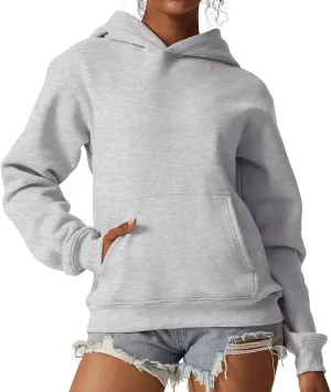 QINSEN Women's Fleece Hoodies Casual Long Sleeve Pullover Sweatershirts