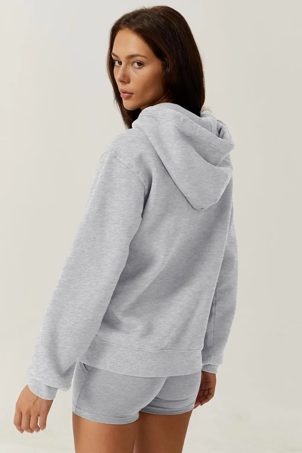 QINSEN Women's Fleece Hoodies Casual Long Sleeve Pullover Sweatershirts