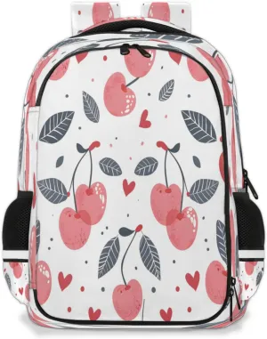 QsirBC Hand Painted Cherry Leaves Multi Compartment Backpack with Reflective Strips Adjustable Padded Straps Large Capacity Waterproof Duffel Bag for Men Women Work and Daily Use
