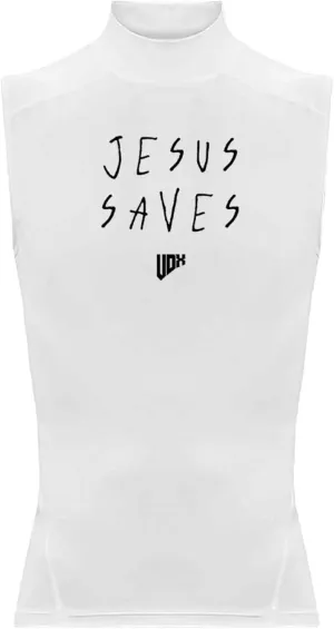 "Jesus Saves Men's Compression Tank Top Sleeveless Sweat-Wicking Christian Workout Shirt Tight Fit