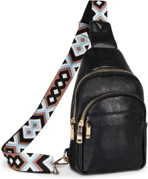 Relang Sling Bag for Women Crossbody, Leather Cross Body Fanny Packs for Women, Trendy Chest Bag for Travel and Daily Use