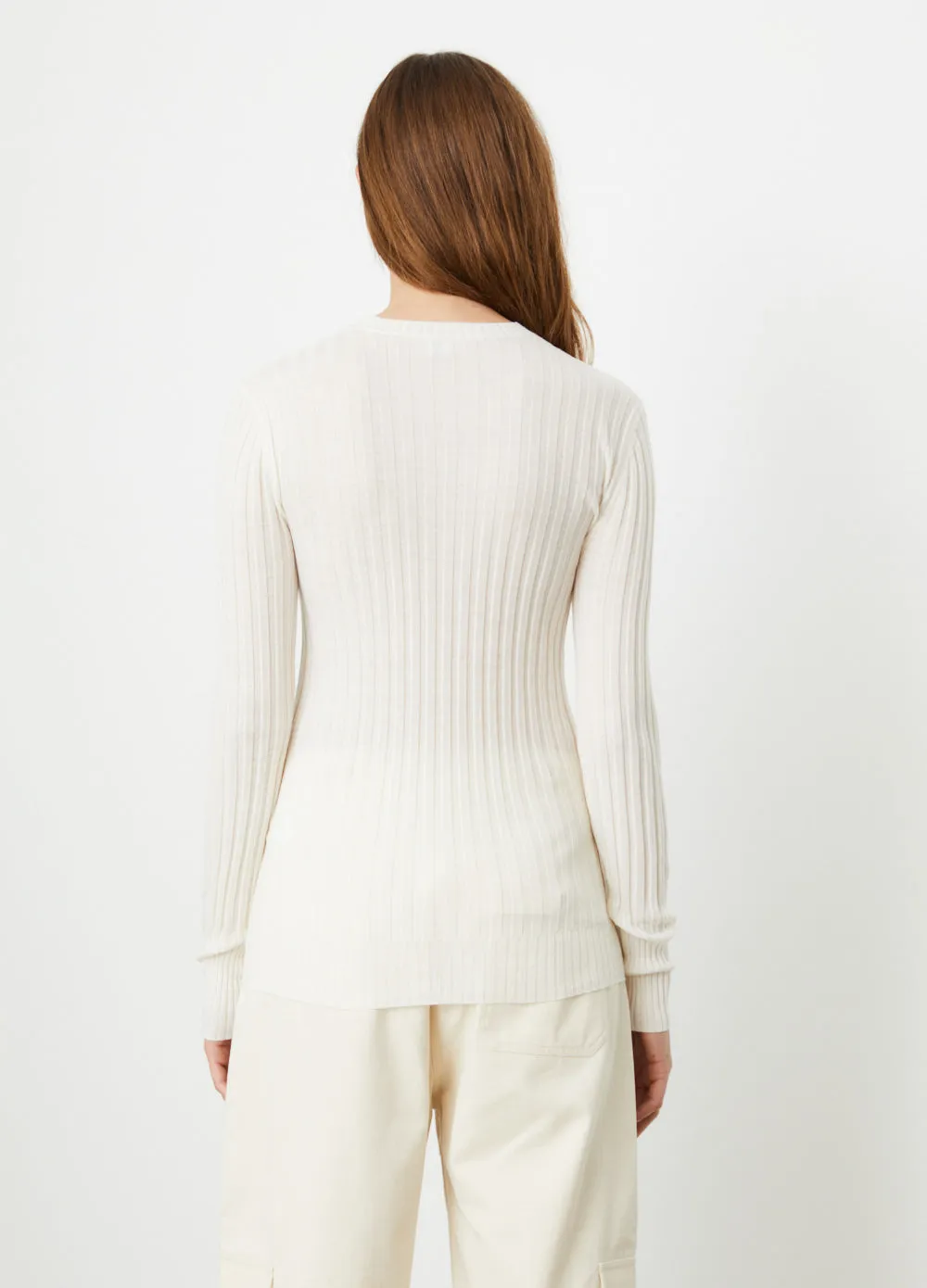 Round Neck Ribbed Wool Knit
