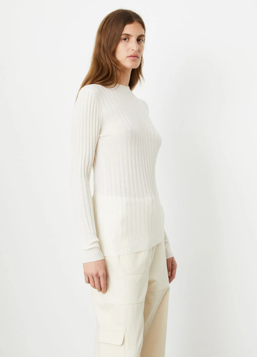 Round Neck Ribbed Wool Knit