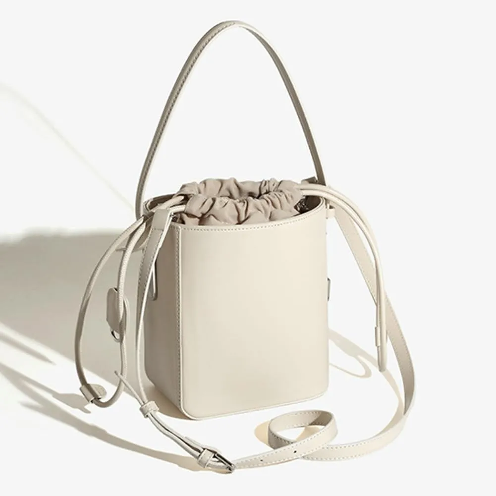 Rungion Womens Small Vegan Leather Bucket Bag Crossbody Purse Fashion Lightweight Shoulder Handbag for Casual Daily Use