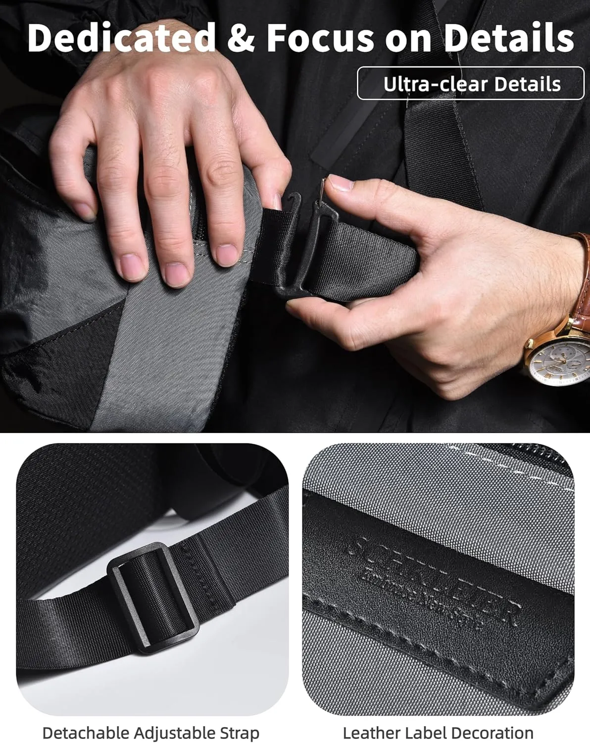 Schkleier Casual Crossbody Bag, Light weight Waist Belt Bag and Chest Bag, Waterproof Fanny Pack, for Men and Women, for Daily Use, Sprots,Traveling Running and Hikling