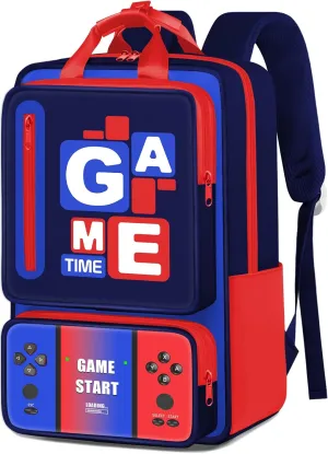 School Backpacks for Boys - Gamer Boys Backpack with Handles,Multifunctional Bookbag for Kids Teens Elementary Middle High School,17" Bookbag for Travel and Daily Use