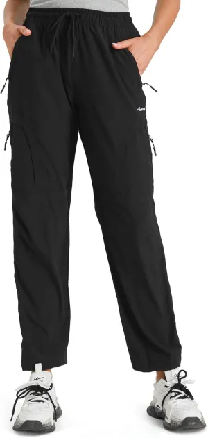 Seamaid Women's Hiking Pants Quick Dry Lightweight Water Resistant Cargo Pants with Zipper Pockets Travel Outdoor