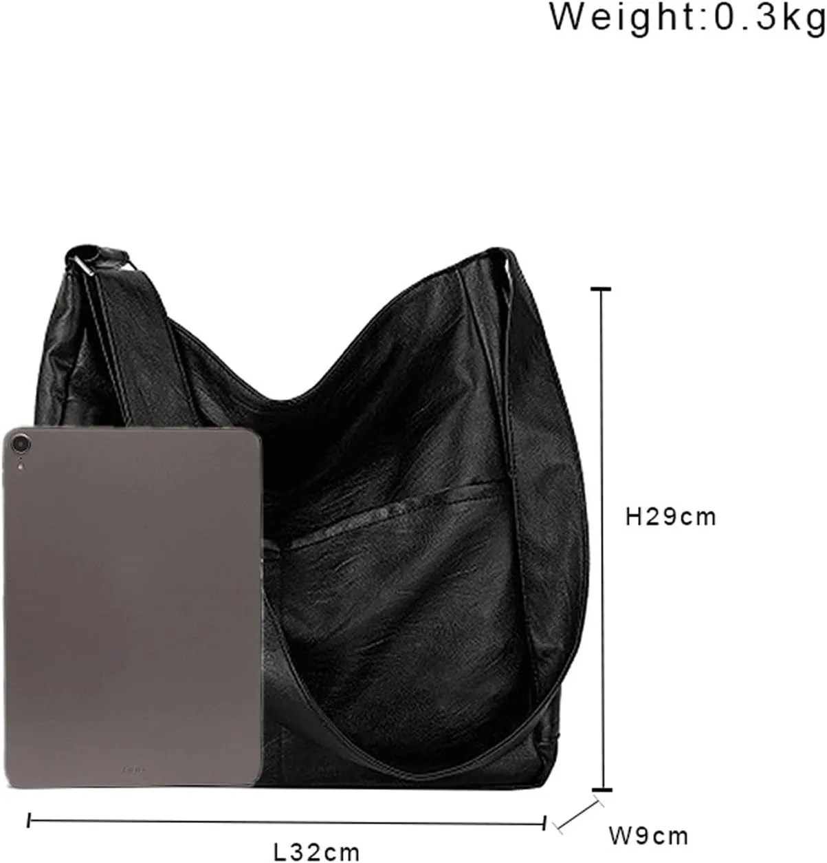 Shoulder Bag Large PU Leather Women Casual Hobo Shoulder Bag Stylish Vegan Leather Crossbody Handbag for Daily Use(Beige)