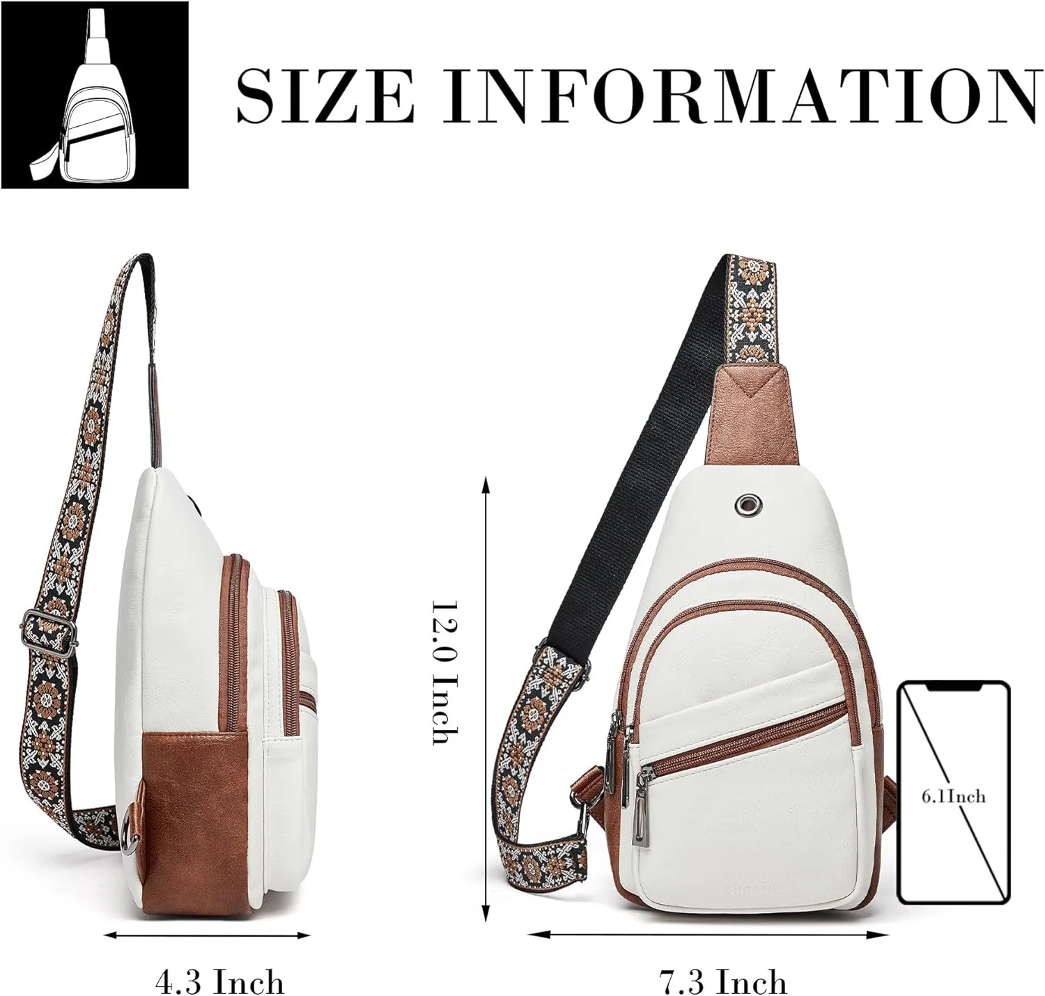 Shrrie Sling Bag Crossbody Bag for Women Vegan Leather Fanny Pack Women Small Travel Purse Chest Waist Bag For Daily Use