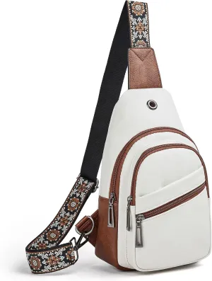 Shrrie Sling Bag Crossbody Bag for Women Vegan Leather Fanny Pack Women Small Travel Purse Chest Waist Bag For Daily Use