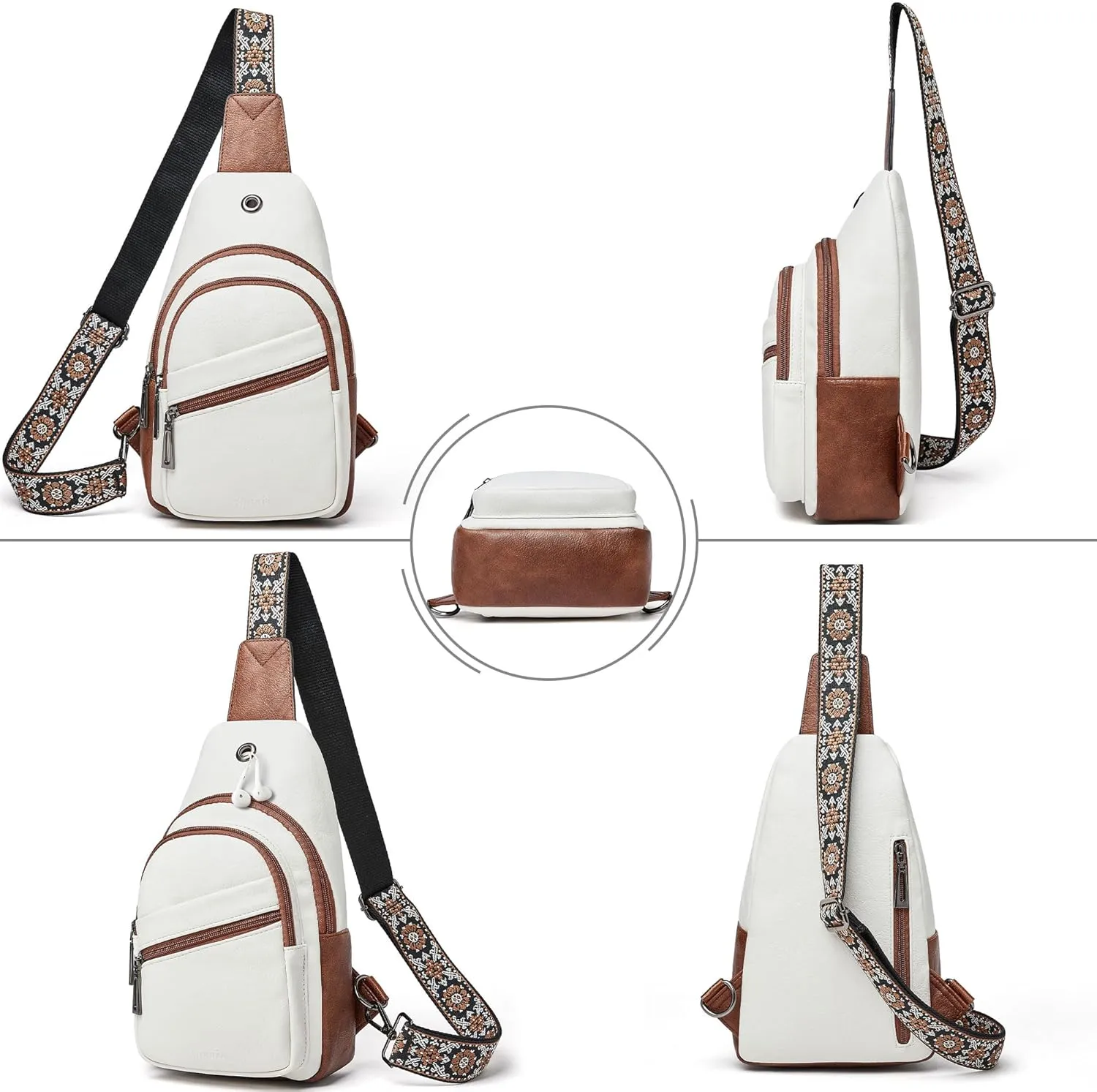 Shrrie Sling Bag Crossbody Bag for Women Vegan Leather Fanny Pack Women Small Travel Purse Chest Waist Bag For Daily Use