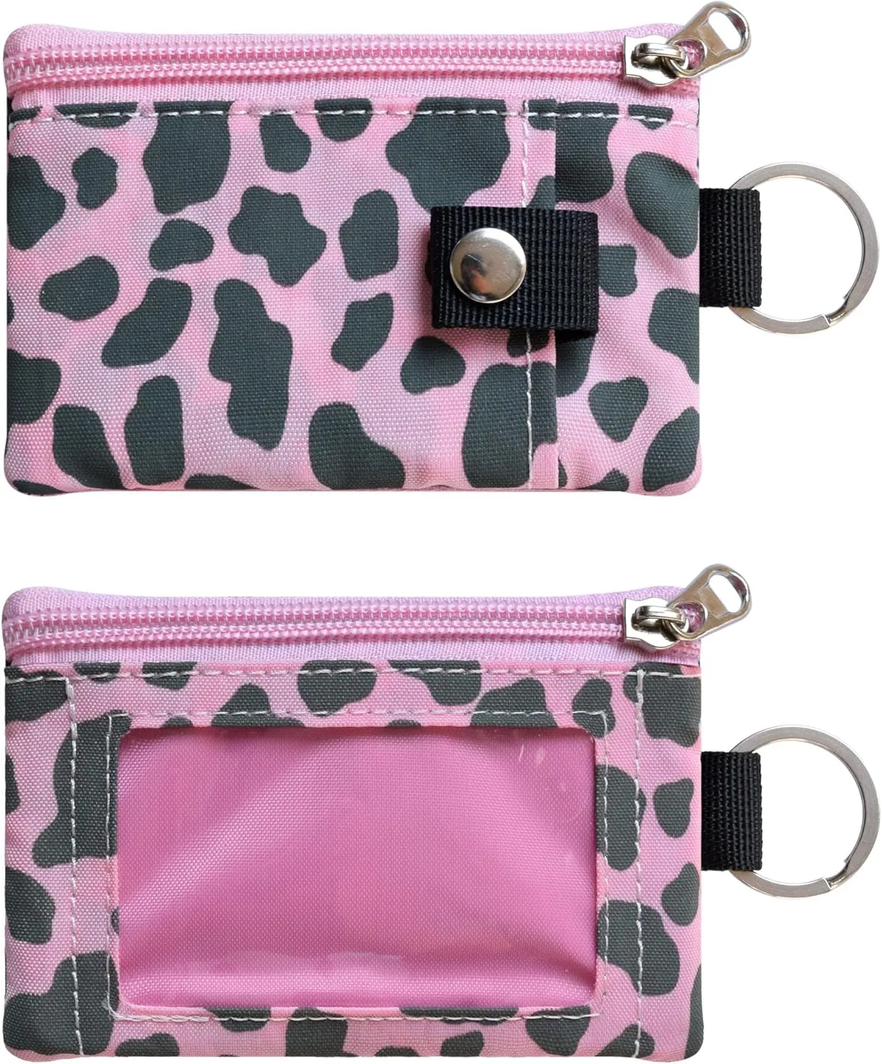 Small Lanyard Wallet for Women with RFID Blocking,ID Holder,Keychain - Zip ID Card Case and Coin Purse for Travel and Daily Use (Pink Graffiti)