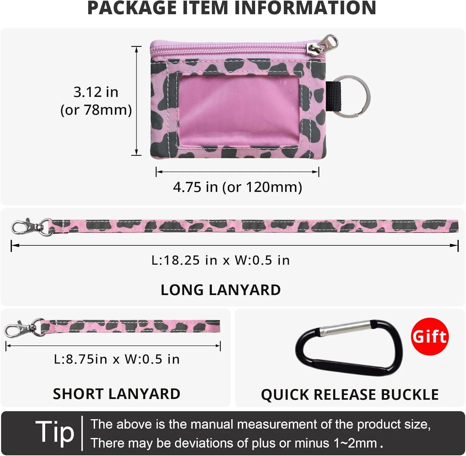 Small Lanyard Wallet for Women with RFID Blocking,ID Holder,Keychain - Zip ID Card Case and Coin Purse for Travel and Daily Use (Pink Graffiti)