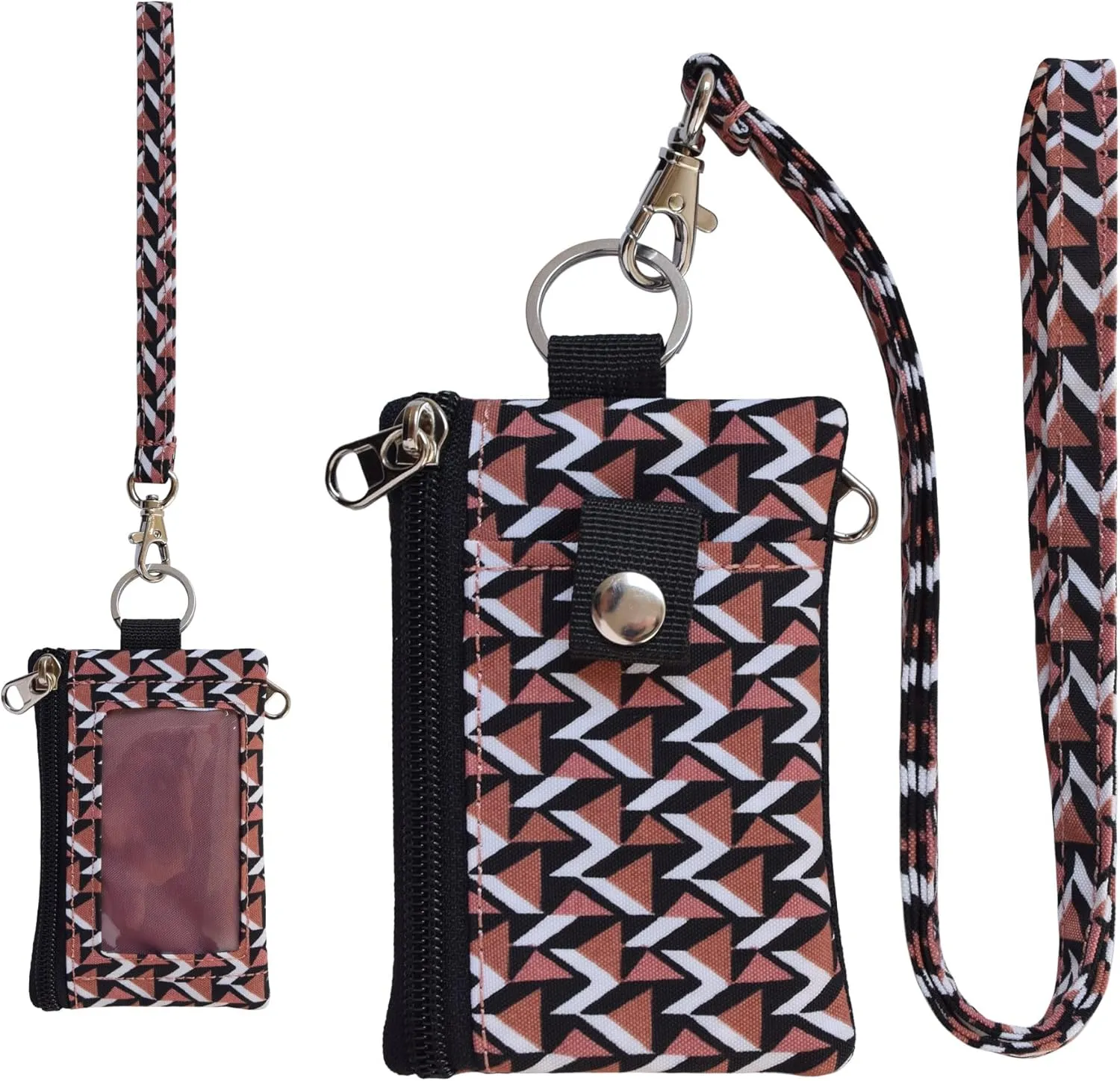 Small Lanyard Wallet for Women with RFID Blocking,ID Holder,Keychain - Zip ID Card Case and Coin Purse for Travel and Daily Use (T006)