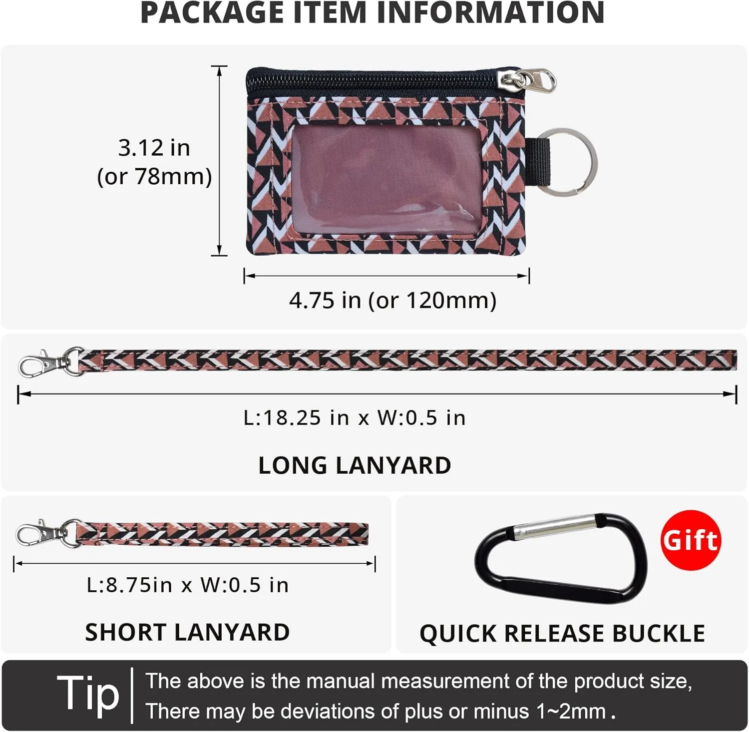 Small Lanyard Wallet for Women with RFID Blocking,ID Holder,Keychain - Zip ID Card Case and Coin Purse for Travel and Daily Use (T006)