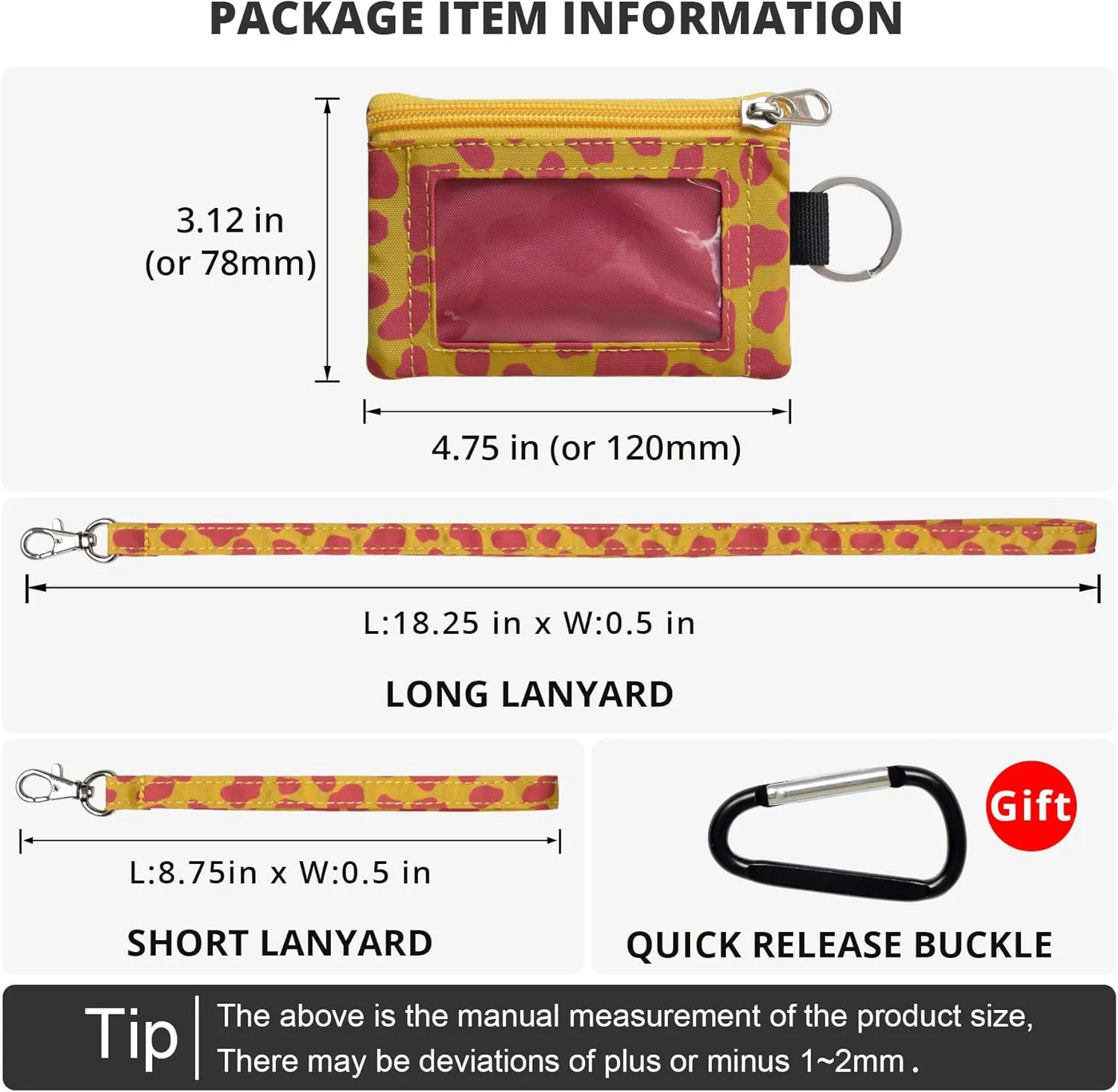 Small Lanyard Wallet for Women with RFID Blocking,ID Holder,Keychain - Zip ID Card Case and Coin Purse for Travel and Daily Use (Yellow Graffiti)