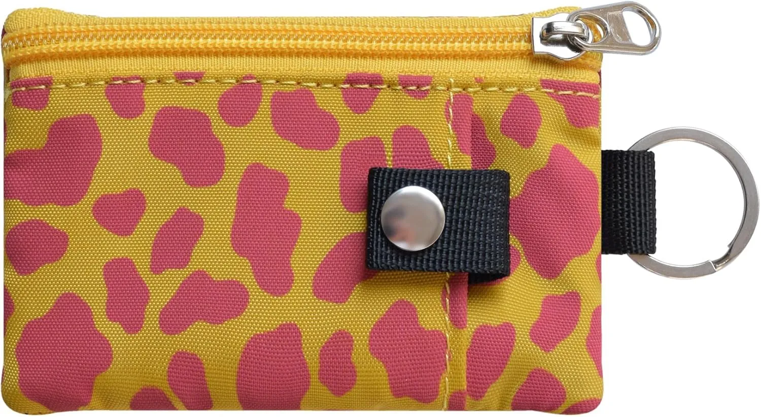 Small Lanyard Wallet for Women with RFID Blocking,ID Holder,Keychain - Zip ID Card Case and Coin Purse for Travel and Daily Use (Yellow Graffiti)
