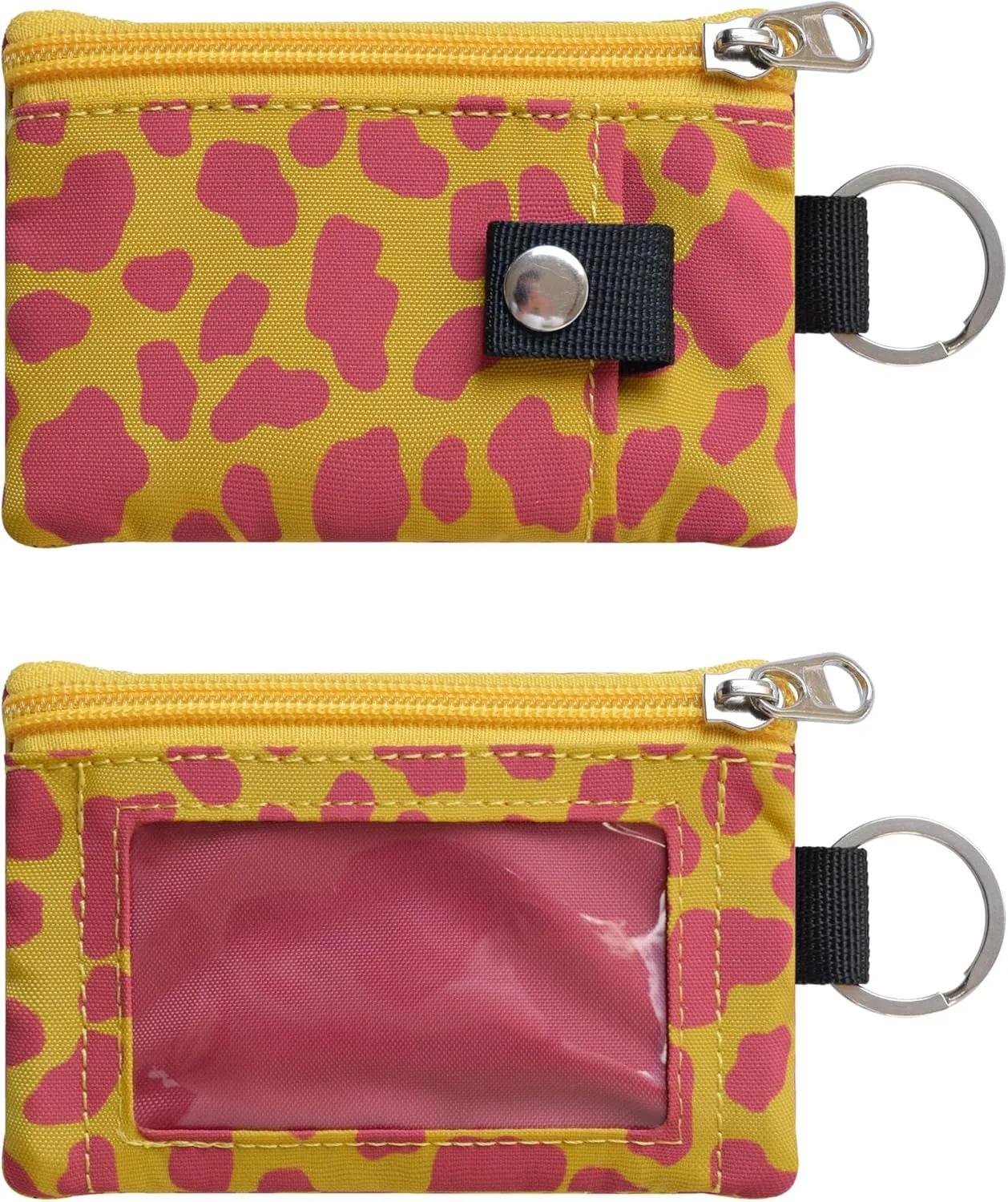 Small Lanyard Wallet for Women with RFID Blocking,ID Holder,Keychain - Zip ID Card Case and Coin Purse for Travel and Daily Use (Yellow Graffiti)