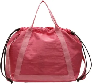 Solid Color Tote Bag for Women Everyday Work Hobo Nylon Large Crossbody Bag Purse for Travel Sport Daily Use