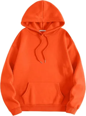 SOLY HUX Hoodies for Women Drawstring Long Sleeve Drop Shoulder Pullover Sweatshirt with Pocket
