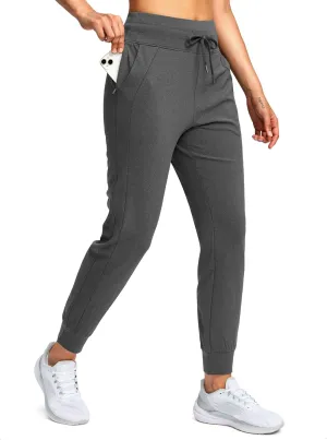 Soothfeel Women's Fleece Lined Joggers Water Resistant High Waisted Sweatpants Winter Warm Thermal Running Hiking Pant Pocket