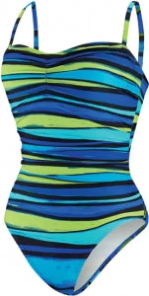 SPEEDO Woodblocks Stripe Keyhole 1-Piece - Contemporary