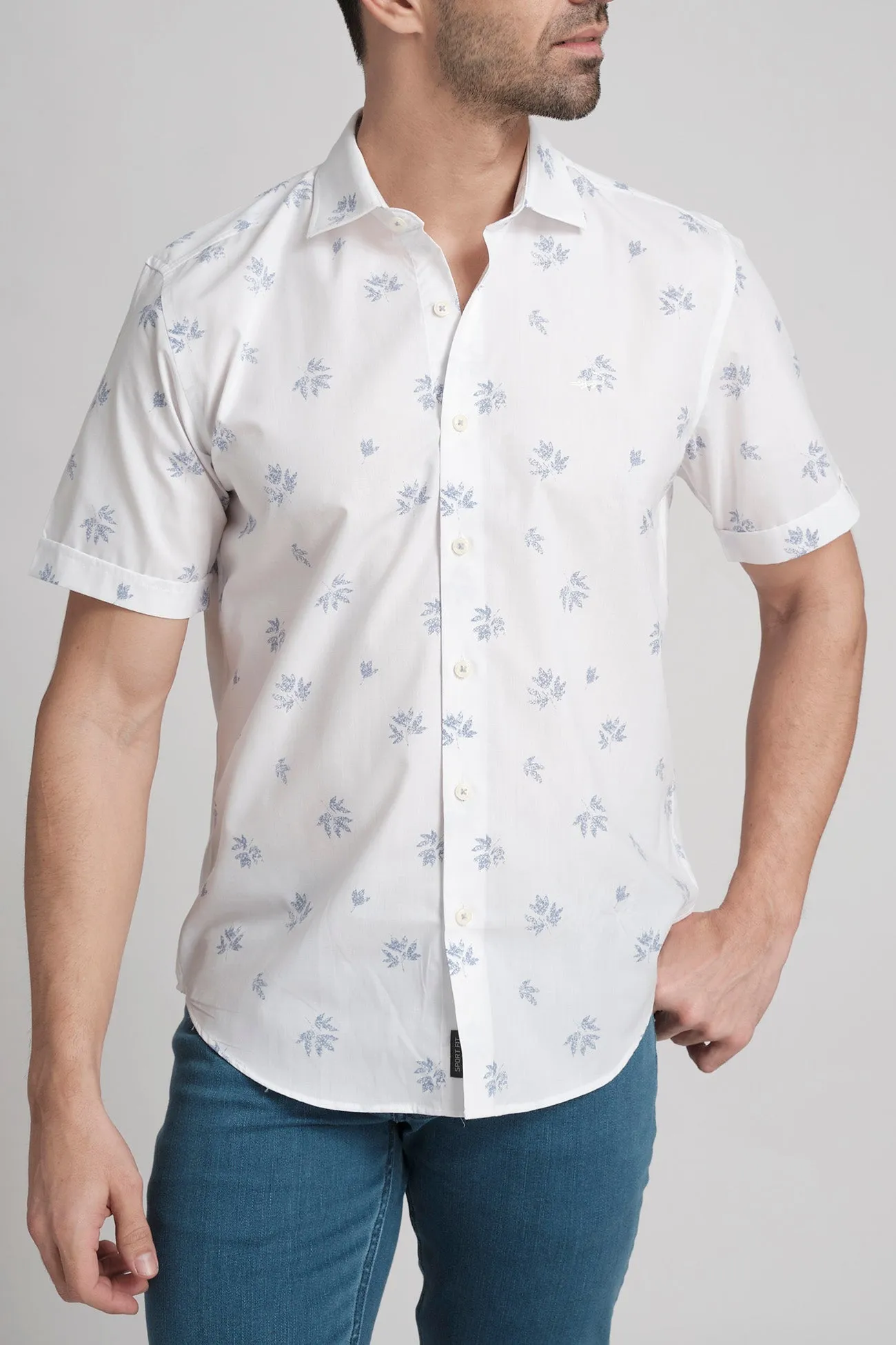 Sport Fit Short Sleeves-Casual Shirts-Vista Blue