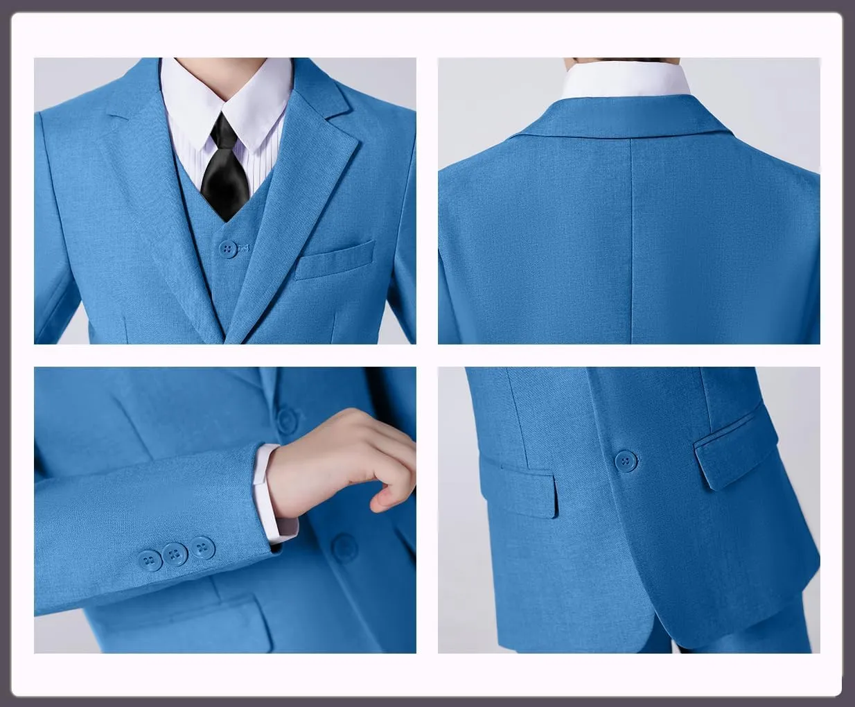 Suit for Boy Formal Slim Fit Tuxedo 5 Pieces Kids Toddler Wedding Outfit Blazer Pants Vest Set Boys Suits