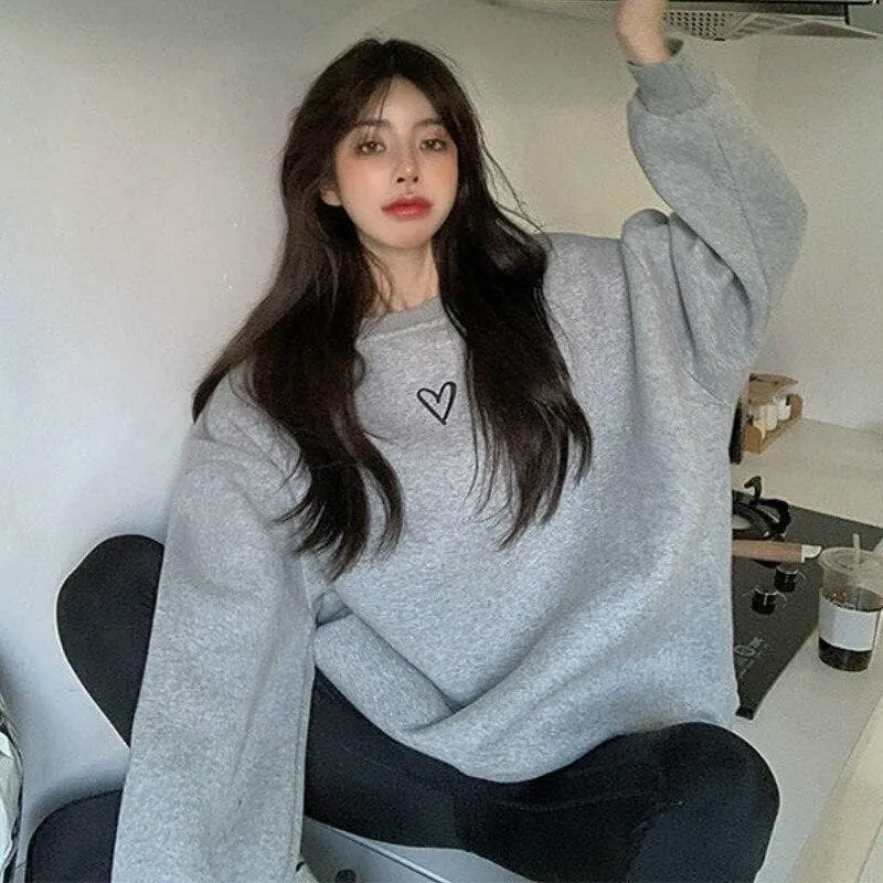 Sweatshirt With Heart Print