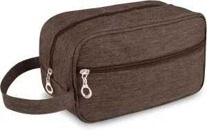 Toiletry Bag, Large Capacity Travel Bag for Toiletries, Waterproof Oxford Fabric Toiletry Organizer for Travel, Business Trips and Daily Use, Travel Essentials for Men or Women (Brown)