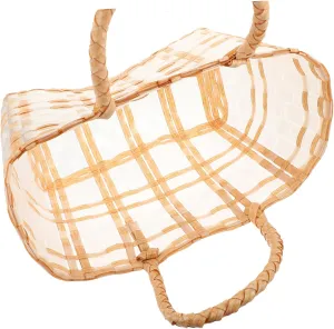Transparent Woven Bag for Women Handmade Tote Purse Portable Present Storage Pouch for Weddings Picnics and Daily Use Durable Stylish Jelly Bag