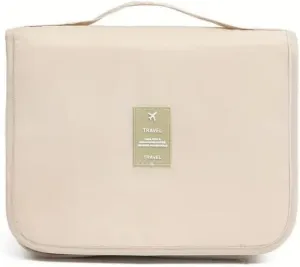 Travel Makeup Bag for Women - Large Capacity Waterproof Cosmetic Organizer with Dividers & Handle, Open Flat Toiletry Pouch for Easy Access, Perfect for Travel & Daily Use