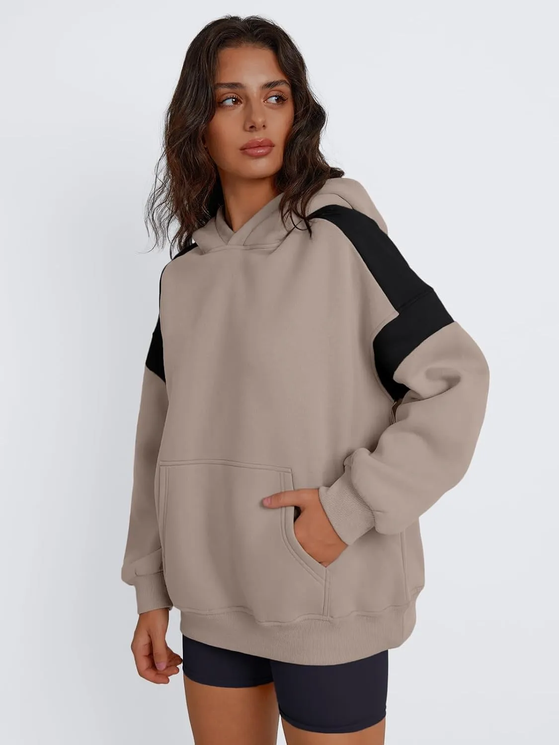 Trendy Queen Womens Oversized Hoodies Color Block Fall Fashion 2025 Casual Long Sleeve Sweatshirts Y2k Winter Clothes