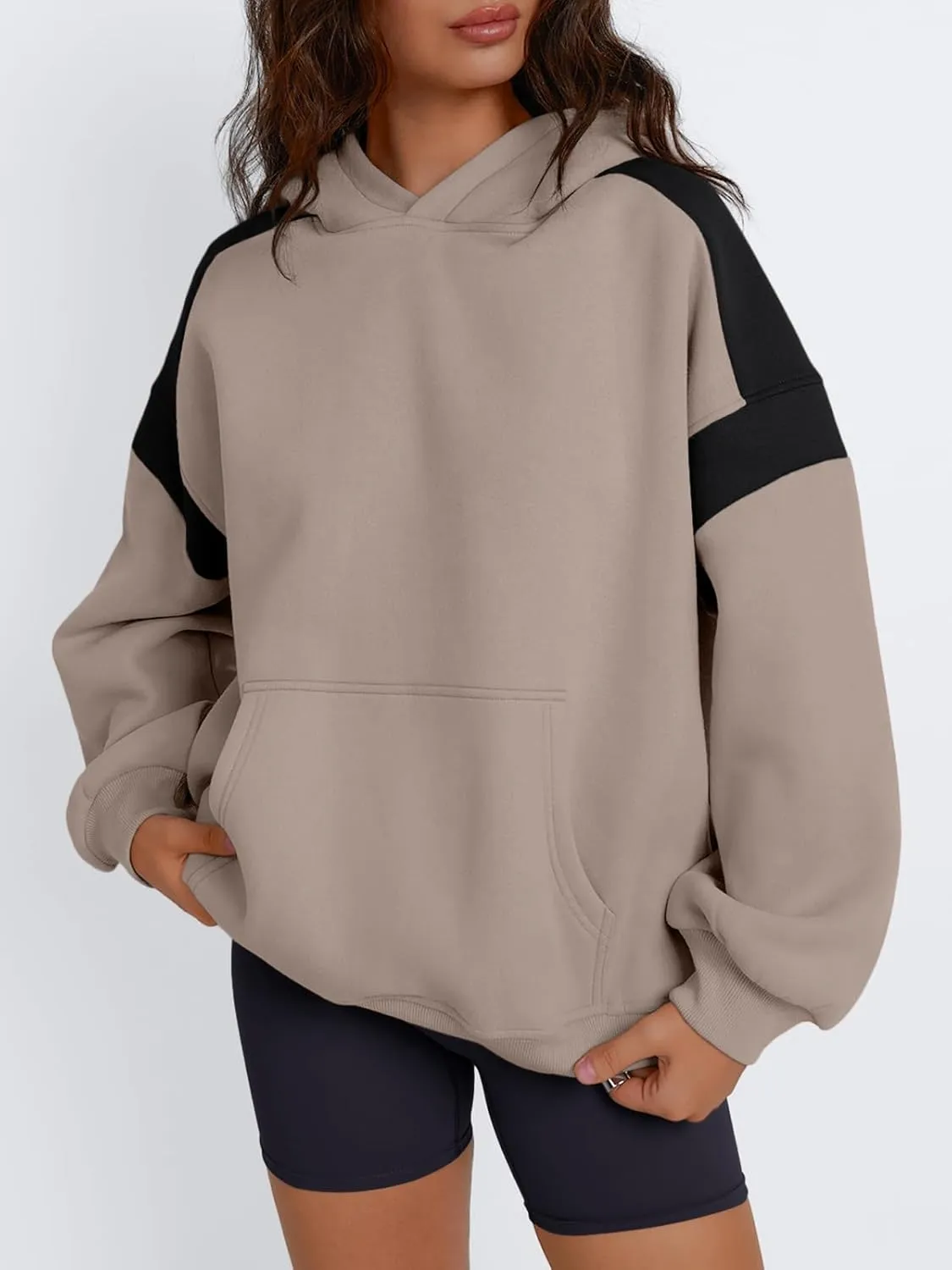 Trendy Queen Womens Oversized Hoodies Color Block Fall Fashion 2025 Casual Long Sleeve Sweatshirts Y2k Winter Clothes