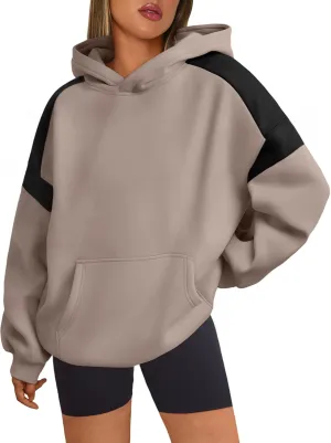 Trendy Queen Womens Oversized Hoodies Color Block Fall Fashion 2025 Casual Long Sleeve Sweatshirts Y2k Winter Clothes