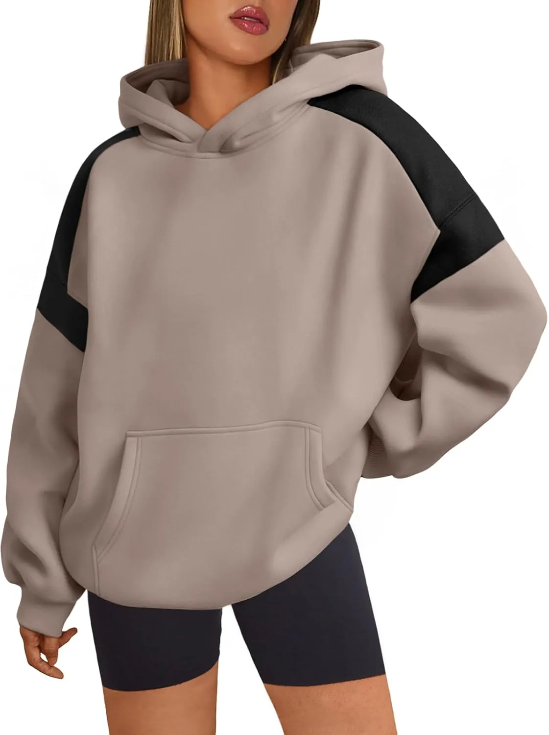 Trendy Queen Womens Oversized Hoodies Color Block Fall Fashion 2025 Casual Long Sleeve Sweatshirts Y2k Winter Clothes