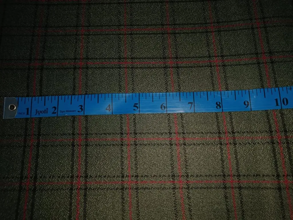 Tweed Suiting Heavy weight premium Fabric forest green red and black  Plaids 58" wide