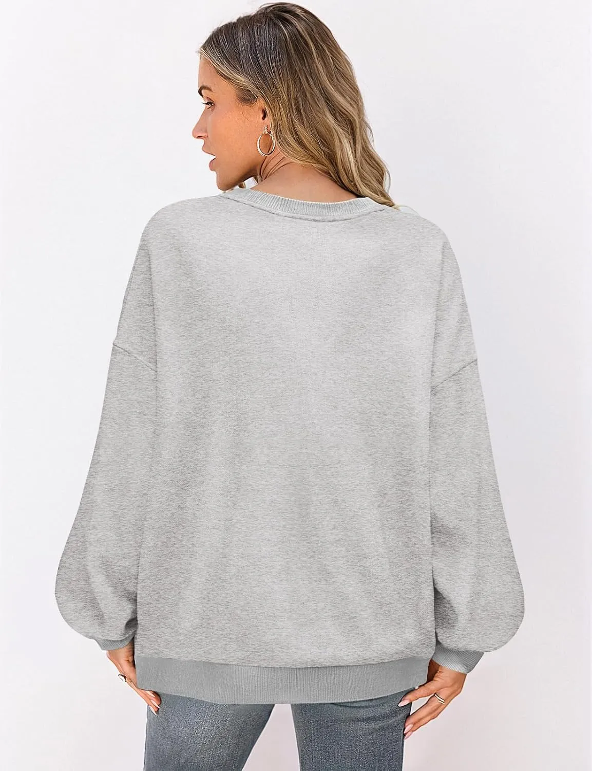 UEU Women Oversized Striped Crewneck Sweatshirt Long Sleeve Color Block Pullover Tops Casual Loose Workout Shirt