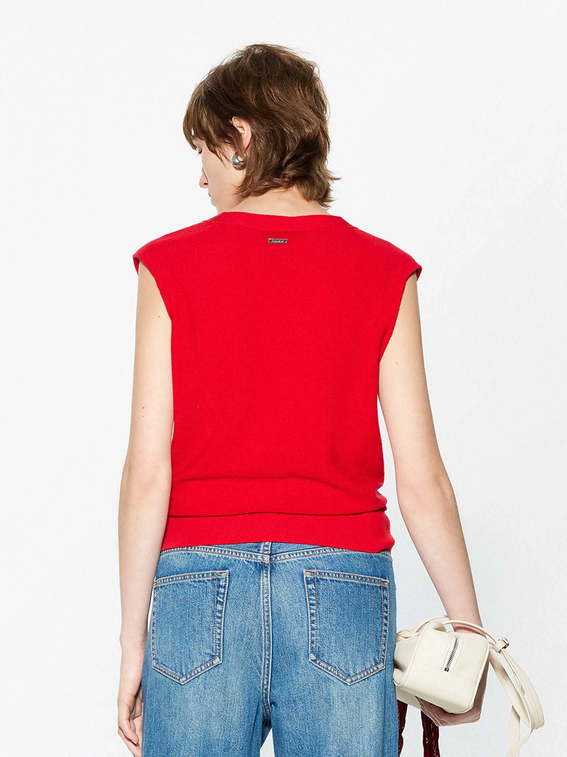 V-neck Wool Knitted Cardigan