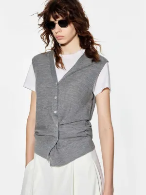 V-neck Wool Knitted Cardigan