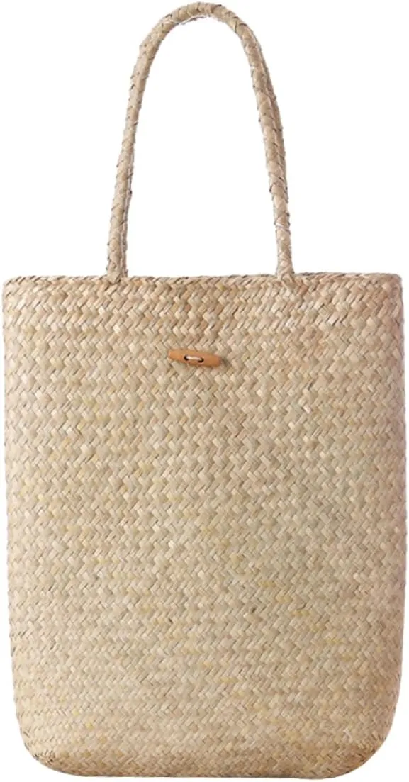 VALICLUD Fashion Woven Handbag for Vacation and Outdoor Travel Handmade Straw Beach Bag Cute Design for Summer for Parties Shopping and Daily Use